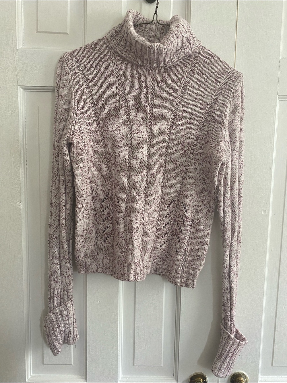 Express Marled Light Mauve Turtleneck Sweater